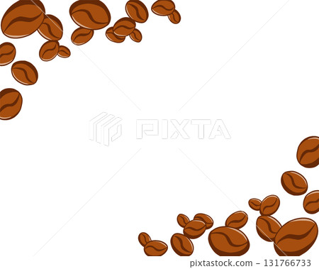 咖啡豆框架材料 | 咖啡館海報、菜單背景、商店卡片和食品包裝的設計材料 131766733