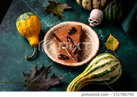 Halloween chocolate cake with skull 131766740