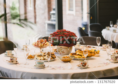 A beautiful table set for an autumn celebration. A beautiful table set for an autumn celebration. 131767020