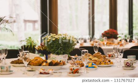 A beautiful table set for an autumn celebration. 131767027