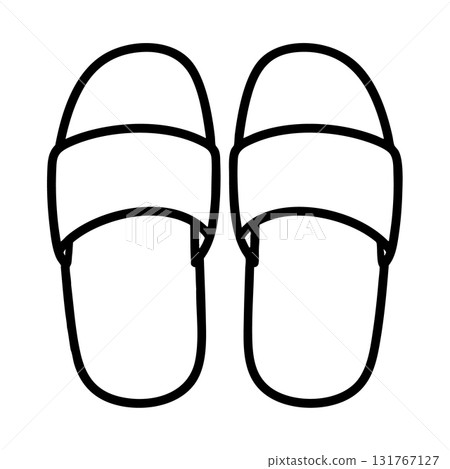 Home Slippers Silhouette Black Vector Illustration for Cozy Interior Design 131767127
