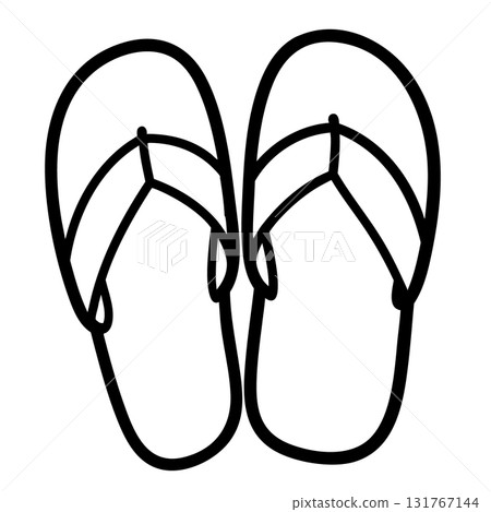 Home Slippers Silhouette Black Vector Illustration for Cozy Interior Design 131767144