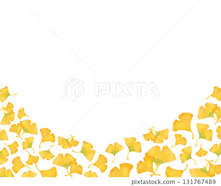 水彩銀杏框 | 優雅的設計材料，給人一種日本秋天的感覺 131767489