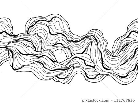 Seamless wave pattern. Abstract background with linear curls. Seamless wave pattern. Abstract background with linear curls. 131767630