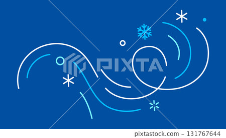 Winter linear element. Holiday filigree border with snowflakes. 131767644