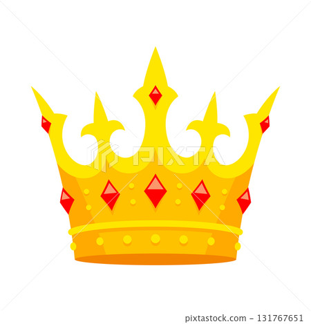 Royal crown illustration. Graphic stylized gold icon. 131767651