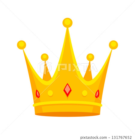 Royal crown illustration. Graphic stylized gold icon. 131767652