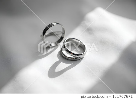 white gold ring with diamond isolated on grey 131767671