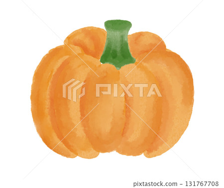 Orange pumpkin illustration in a gentle watercolor style | Perfect for autumn backgrounds, food designs, and agricultural posters Orange pumpkin illustration in a gentle watercolor style | Perfect for autumn backgrounds, food designs, and agricultural posters 131767708