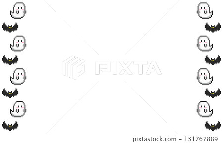 Halloween ghost and bat pixel art frame material/decorative frame 131767889