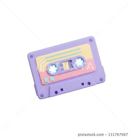 Colorful Pastel Retro Cassette Tape 131767987