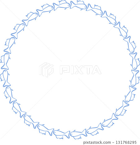 Doodle fish frame. Vector sea life template for text. Simple baby shower template element for design Doodle fish frame. Vector sea life template for text. Simple baby shower template element for design 131768295