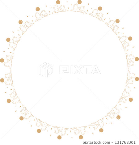 Mountains moon frame. Nature and camping landscape, hiking vector template Mountains moon frame. Nature and camping landscape, hiking vector template 131768301