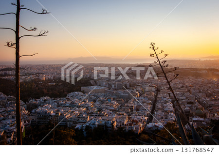 The picture is taken from Lycabettus hill - the famous view point of the city and its highest point. The picture is taken from Lycabettus hill - the famous view point of the city and its highest point. 131768547