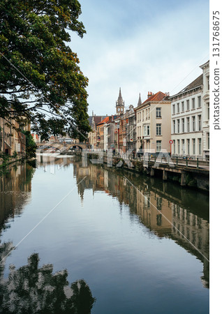 Ghent, Belgium - October 3, 2025 - Autumn day in Historical center of Ghent Ghent, Belgium - October 3, 2025 - Autumn day in Historical center of Ghent 131768675