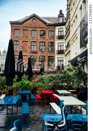 Ghent, Belgium - October 3, 2025 - Autumn day in Historical center of Ghent Ghent, Belgium - October 3, 2025 - Autumn day in Historical center of Ghent 131768693