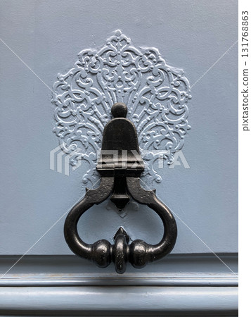 Retro style doorknob in near plan Retro style doorknob in near plan 131768863