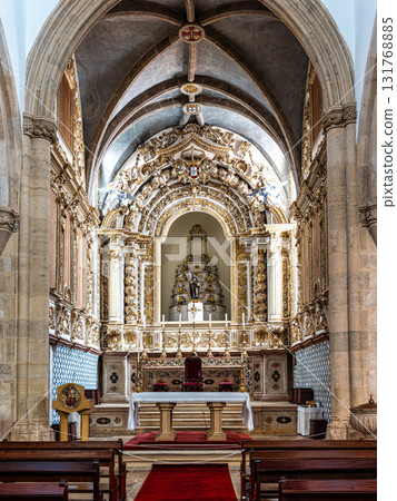 Tomar, Portugal - Mar 12, 2025: Interior of the Igreja de Sao Joao Baptista church in Tomar, Portugal Tomar, Portugal - Mar 12, 2025: Interior of the Igreja de Sao Joao Baptista church in Tomar, Portugal 131768885
