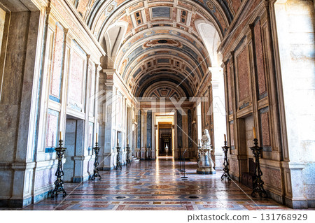 Mafra, Portugal - Apr 11, 2025: Interior of the Mafra National Palace at Mafra, Portugal. 131768929