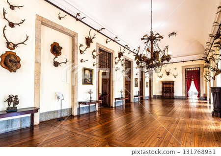 Mafra, Portugal - Apr 11, 2025: Interior of the Mafra National Palace at Mafra, Portugal. Mafra, Portugal - Apr 11, 2025: Interior of the Mafra National Palace at Mafra, Portugal. 131768931