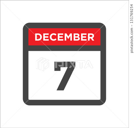 December 7 calendar icon with day of month 131769254