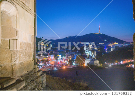 View on Old Town and Metekhi old church in Tbilisiu View on Old Town and Metekhi old church in Tbilisiu 131769332