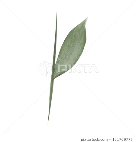 A single green flower stem with a leaf is painted in watercolor style. The design is a vector illustration, perfect for environmental conservation projects. 131769775
