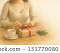 Gift wrapping for winter: A touch of elegance and intimacy at hand 131770080
