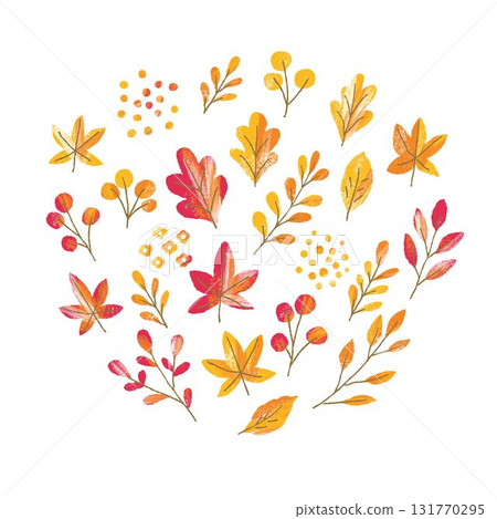 Autumn colorful leaves illustration 131770295