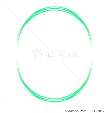 Green glowing neon circular frame (transparent background) 131770420