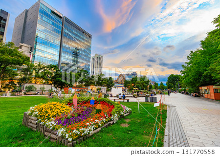 北海道札幌大通公園的夜景 131770558
