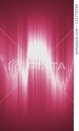 Abstract pink waveform glowing over pixel grid background Abstract pink waveform glowing over pixel grid background 131770744