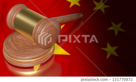 The Hammer on China flag for Law concept 3d Rendering. The Hammer on China flag for Law concept 3d Rendering. 131770872