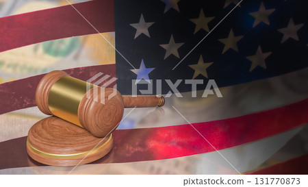 The Hammer on USA flag for Law concept 3d Rendering. The Hammer on USA flag for Law concept 3d Rendering. 131770873