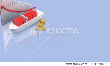 The Ship for Transport or Business concept 3d Rendering. 131770883