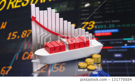 The Ship for Transport or Business concept 3d Rendering. 131770884