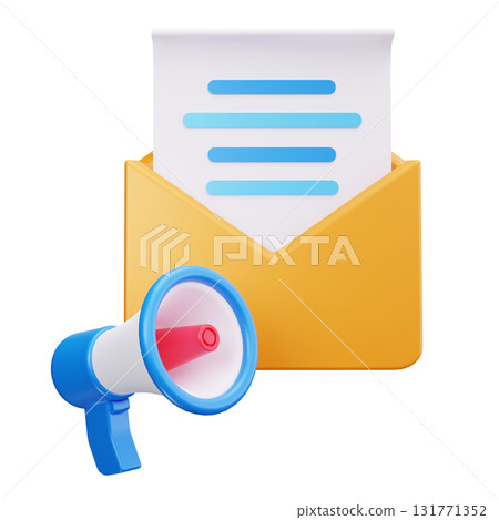 3D Email Marketing Campaign Notification 131771352