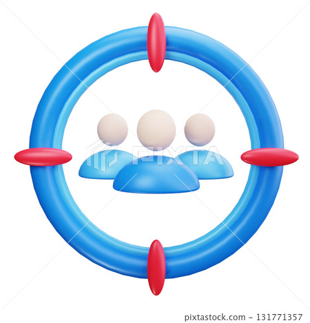 3D Targeted Audience In Focus Circle 131771357