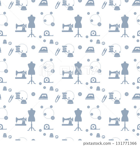 Handmade/Sewing Seamless Pattern (Simple, Silhouette, Blue) Handmade/Sewing Seamless Pattern (Simple, Silhouette, Blue) 131771366