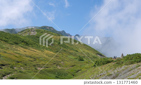 Two cairns can be seen on the Happo-one mountain trail / Hakuba Village, Nagano Prefecture, September 131771460