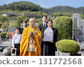 Bereaved family attending the bone-laying ceremony 131772568