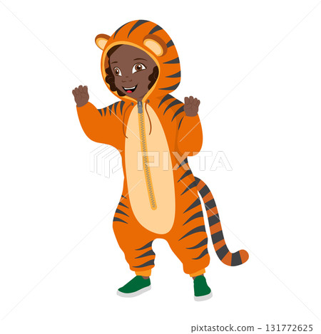3D Isometric Flat Vector Illustration of cute Pajamas For Kids, Childrens Animal-themed Outfit for Dress-Up and Costume Play. Item 3 131772625