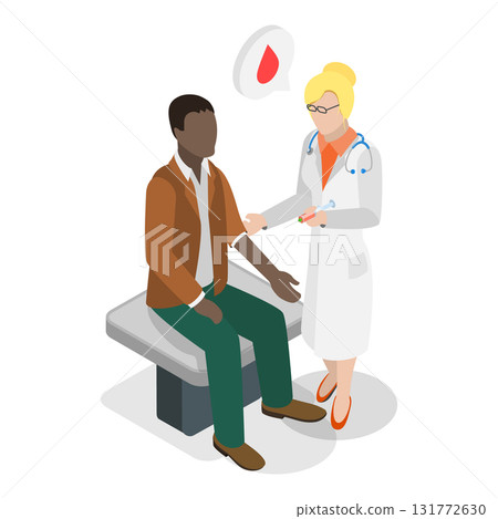 3D Isometric Flat Vector Illustration of Health Examination, Patients Meeting Doctor. Item 2 3D Isometric Flat Vector Illustration of Health Examination, Patients Meeting Doctor. Item 2 131772630