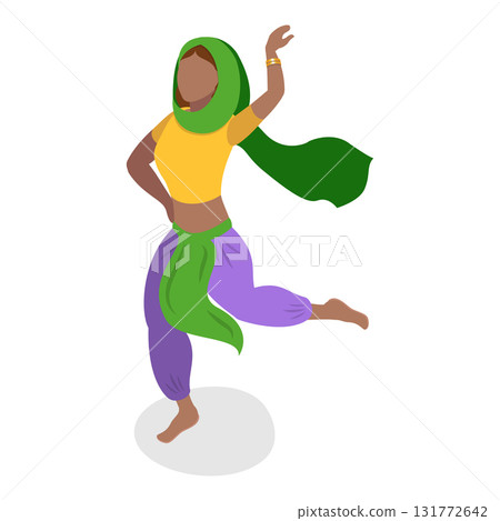 3D Isometric Flat Vector Set of India Culture, Art and Music, Collection of Indian Street Artists Showcasing The Vibrant Culture And Talent. Item 5 131772642