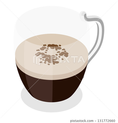 3D Isometric Flat Vector Set of Coffee Beverages, Cafe Menu. Item 6 131772660