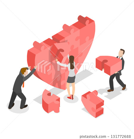 3D Isometric Flat Vector Illustration of Charity Services, Promoting Help And Support For Those In Need. Item 1 131772688