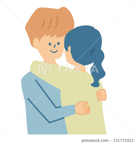 一對擁抱的夫婦的插圖 131772822