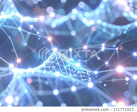 AI and data analysis background material / futuristic technology network 131772823