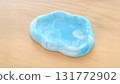 Jesmonite cloud-shaped accessory tray (light blue marble) 131772902