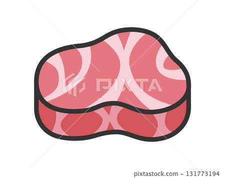 生裡肌牛排肉圖示插圖(線條畫顏色) 生裡肌牛排肉圖示插圖(線條畫顏色) 131773194